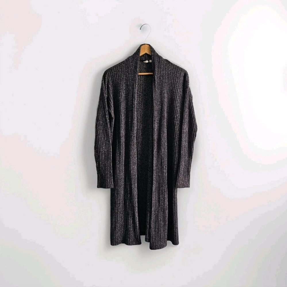 Gap Open Long Cardigan Duster Knit Sweater Women Size S Gray Stretchy Cozy
